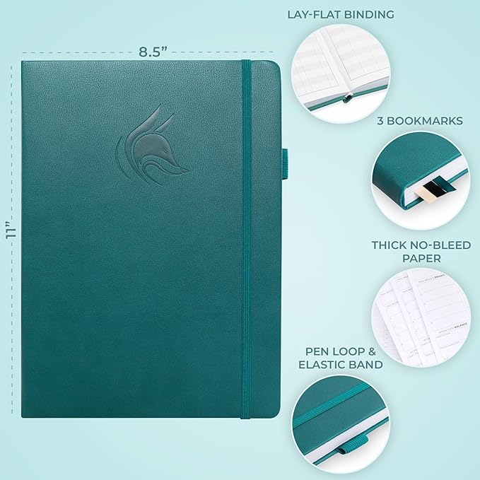Clever Fox Planner PRO Schedule Dated (Jan 2026–Jan 2027) – Weekly & Monthly Life Planner with Time Slots, Appointment Book and Daily Organizer to Increase Productivity, A4 Hardcover – Dark Teal