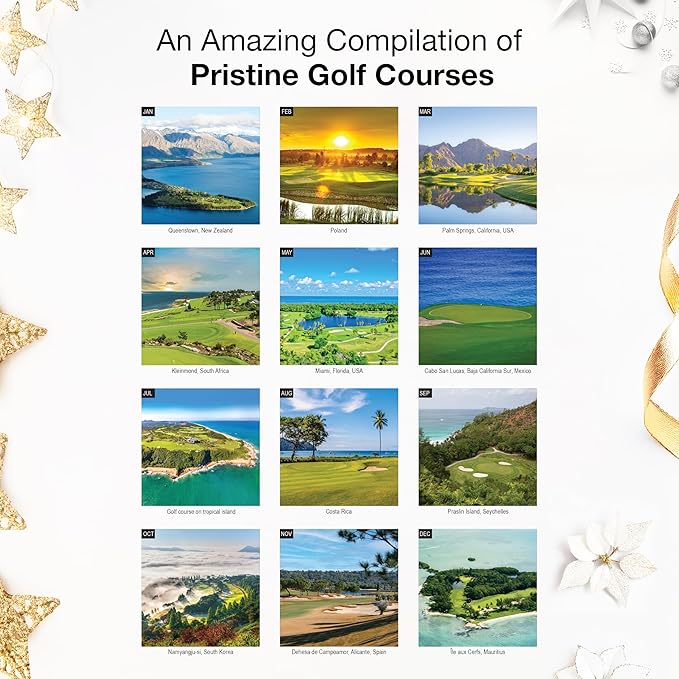 RED EMBER Select - Golf Courses 2026 Wall Calendar 12 Month | 12" x 24" Open | Thick & Sturdy Paper | Giftable | Travel Calendar 2026