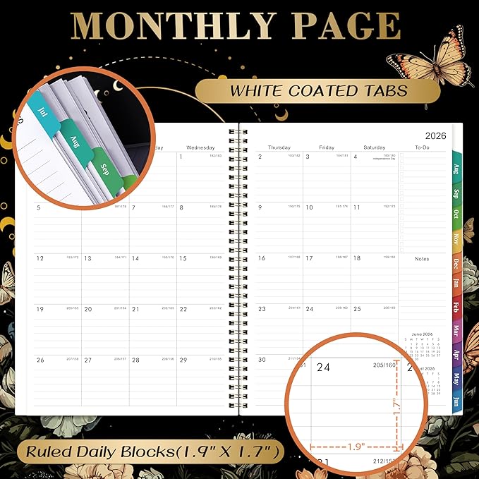 Planner 2026-2027 - Academic Planner 2026-2027, July 2026 - June 2027, 9" x 11", 26-27 Planner Weekly and Monthly, Colorful Tabs, Back Pocket, Perfect Daily Organizer - Butterfly