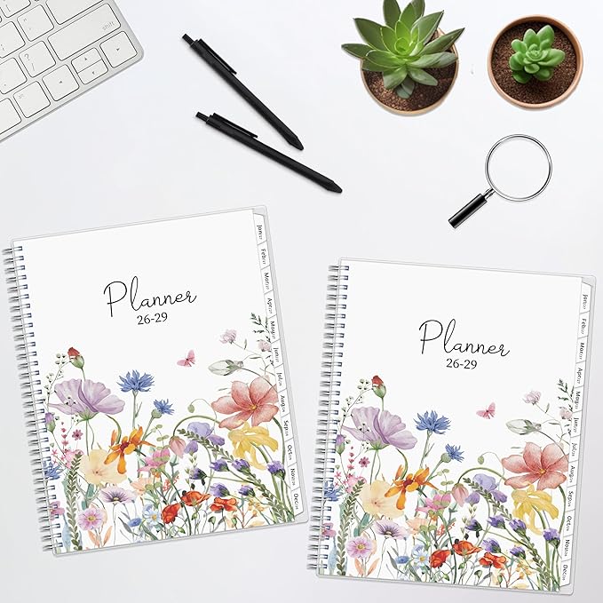 Monthly Planner 2026-2029, 36 Months Calendar Planner 2026-2029 from Jul 2026 – Jun 2029, 8.5'' x 11'' with Ruled Spread, Flexible Cover, Spiral Wirebound, Pocket, Coated Tabs, Notes ＆ Habit Tracker