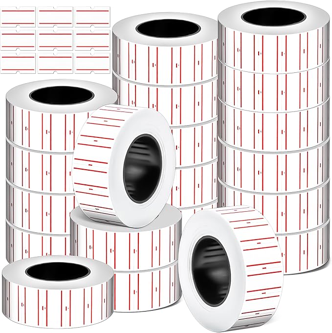 MotBach 8000Pcs 10Rolls Price Stickers Price Tags Labels for Mx-5500 Labeller, White Price Gun Labels Stickers Tags White Pricemarker Machine Sticker Label tag