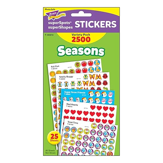Trend Seasons superSpots/superShapes Variety Pack, Classroom Incentives, 2500 Count