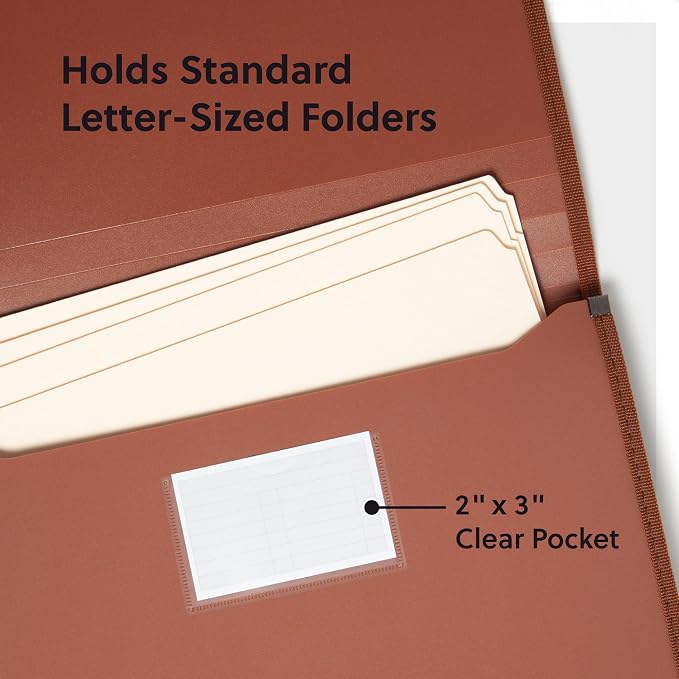 Smead Tuff Premium Poly Wallet, Accordion File Organizer for File Folders, Letter Size, 5-1/4 inch Expansion, Office Supplies, Document Organizer (73788)