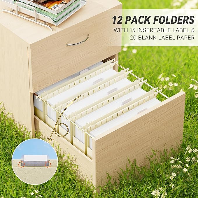 XINGIA Wheat Straw Plastic Hanging File Folders Legal Size,Extra Capacity 2 Inch Expansion File Cabinet Folders for File Frame Box,12 Pack Heavy Duty File Organizer for Bulky Files(Morandi Beige)