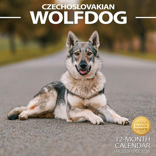 2026 Wall Calendar, Wolfdog Hangable Monthly Planner Calendar For Dogs Lovers