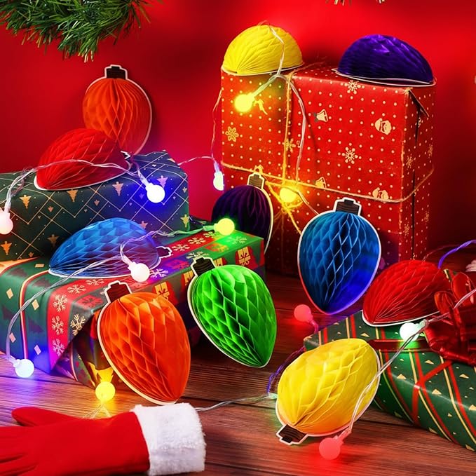 Zhanmai Christmas 3D Bulletin Board Set Paper Cutouts with String Lights Holiday Wall Bulletin Board Decorations for Home Office Holiday Party Supplies(Merry and Bright)