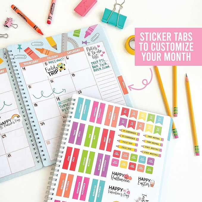 Hadley Designs Teacher Planner 2026-2027 Academic Year - Undated Teacher Lesson Planner Book for Teachers, Homeschool Planners 2026-2027, First Year Teachers Must Haves, Back to School Teaching Gifts