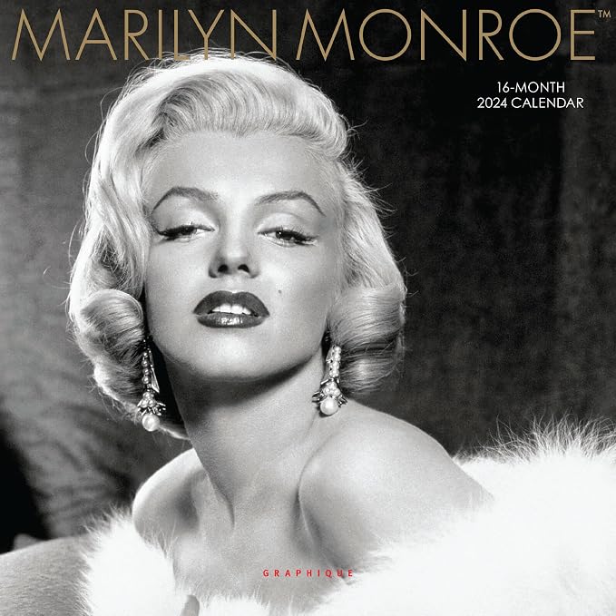 Graphique 2024 Marilyn Monroe Mini Wall Calendar | 7” x 7” | Thick Paper | Home & Office Organizer | Large Monthly Grid | 3 Languages & Marked Holidays | 4 Month Preview Page for 2025