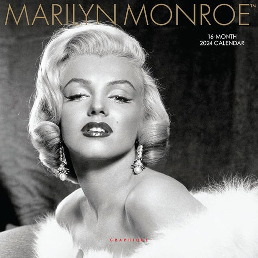 Graphique 2024 Marilyn Monroe Mini Wall Calendar | 7” x 7” | Thick Paper | Home & Office Organizer | Large Monthly Grid | 3 Languages & Marked Holidays | 4 Month Preview Page for 2025
