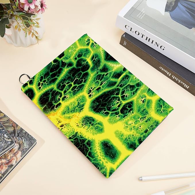 CRASPIRE Stretchable Book Cover Protector Green Yellow Washable Reusable Jumbo Fabric Cloth Elastic Sleeve Stretchy Wrap Up to 9x11In for Hardcover Paperbacks Book Lover Gift Notebook Textbook Reader