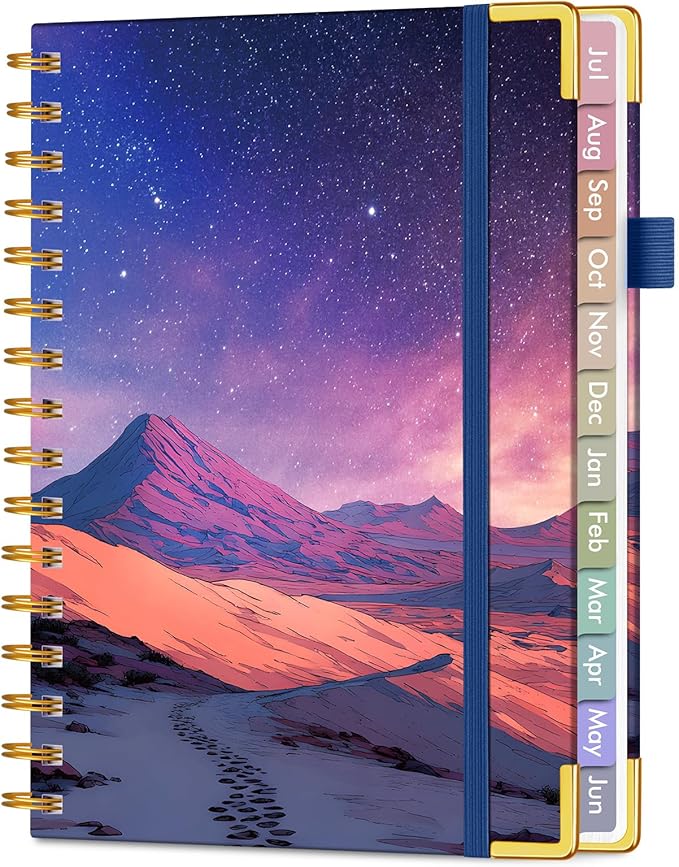 Academic Planner 2026-2027, Hardcover Weekly and Monthly Calendar Planner from July 2026 - June 2027, Daily Agenda Planners with Tabs, College School Organizer for Student Teacher, A5 (6.1" x 8.2"), Starfall Range