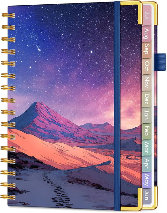 Academic Planner 2026-2027, Hardcover Weekly and Monthly Calendar Planner from July 2026 - June 2027, Daily Agenda Planners with Tabs, College School Organizer for Student Teacher, A5 (6.1" x 8.2"), Starfall Range