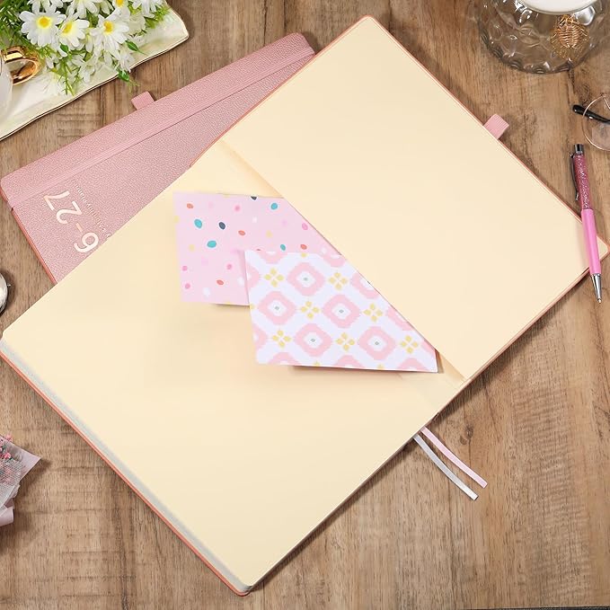 Planner 2026-2027 - JUL 2026 - JUN 2027, Planners 2026-2027, Planner Weekly and Monthly, Leather Cover Calendar Planers with Thick Paper, Back Pocket with Notes Pages, Pink (8.5" x 11")