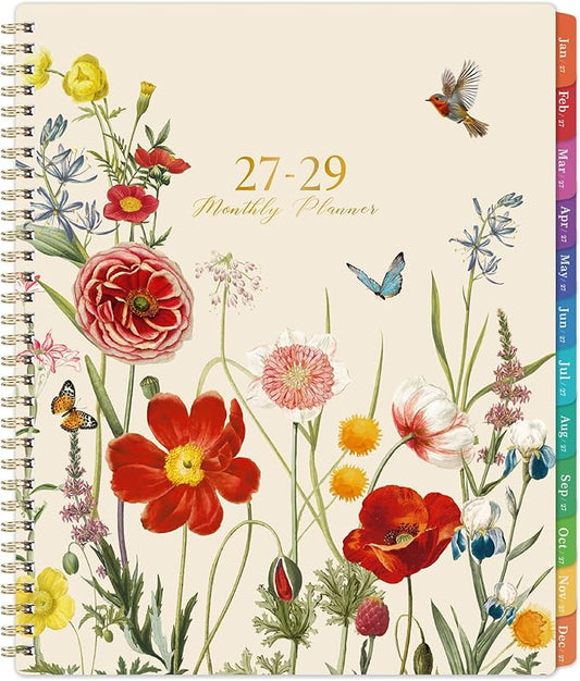 2027-2029 Monthly Planner - Monthly Planner 2027-2029, Jan. 2027 - Dec. 2029, 3 Year Planner with Colorful Tabs, Thick Paper & Twin-Wire Binding, 36 Month Calendar, 9”x11”