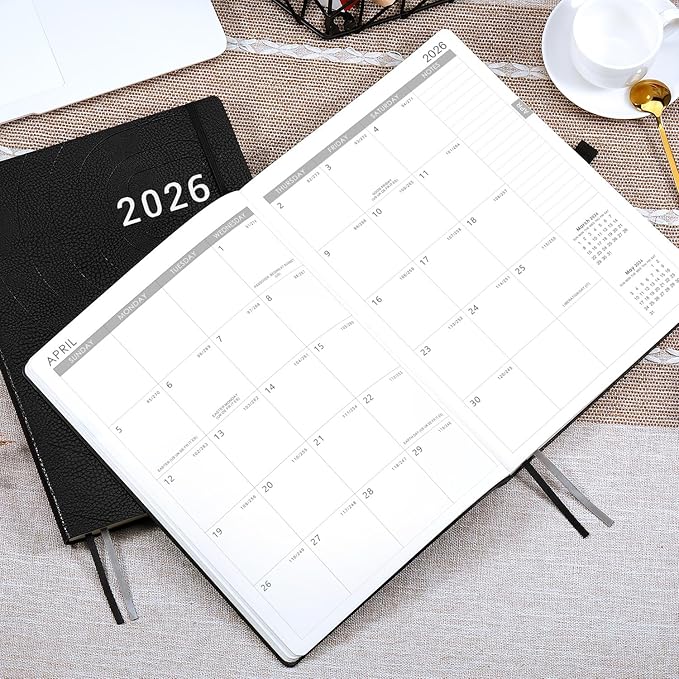 2026-2027 Planner - Weekly & Monthly Planner 2026-2027 with Pen Loop, to Achieve Your Goals & Improve Productivity, July 2026 - June 2027, Thick Paper, Inner Pocket, 8.5" x 11" - Black