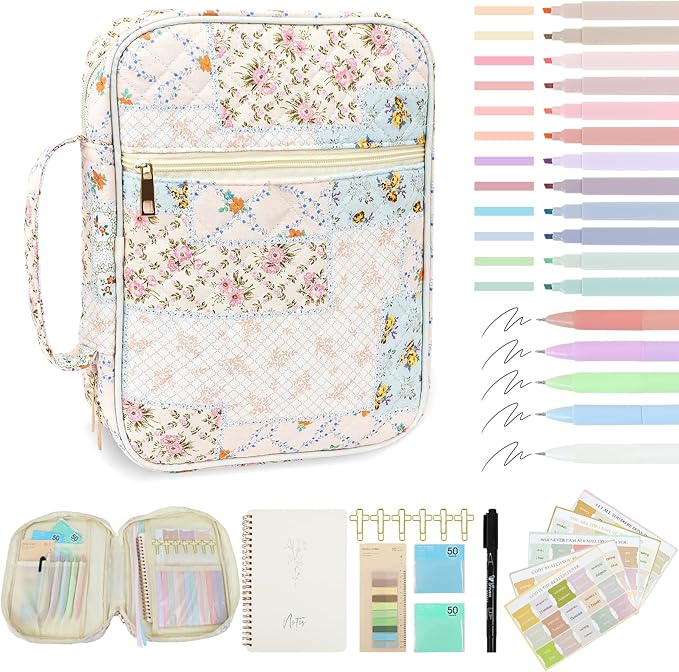 Bible Cover Case for Women Large Bible Cover Bag Bible Study Supplies Accessories Bible Journaling Kit for Girls Women