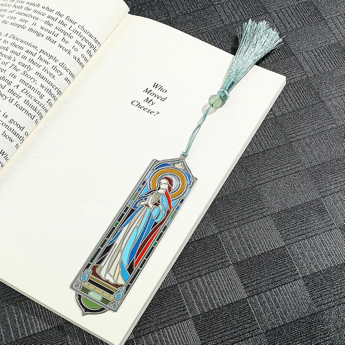 Divine Virgin Mary Bookmark with Tassel - Exquisite Design Book Marks for Women Men, Gift for Book Lovers