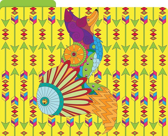 Barker Creek Bohemian Animals File Folders Now on Durable 14pt Stock, 12/PK, Letter Size, 1/3 Cut Tabs, Reversible, Home, School and Office Supplies (2012)