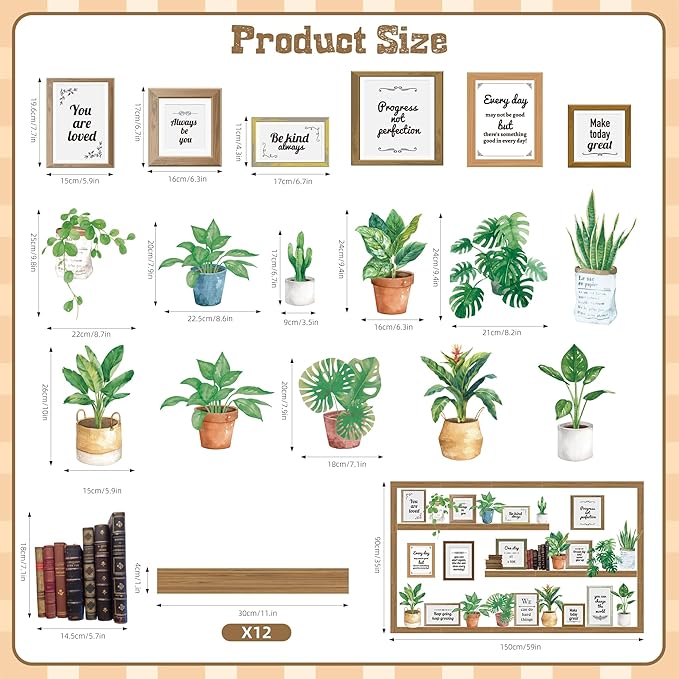 GOLDGAO Bookshelf Bulletin Board Set Back to School Plant Motivational Classroom Decoration Reading Poster Potted Plant Back to School Cutouts for Library Office Chalkboard Wall Door Decor Supply