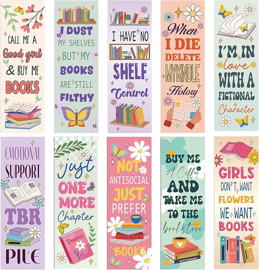 200 Pcs Funny Bookmarks Bulk for Book Lovers: 200 PCS Aesthetic Paper Book Marks for Reading Women, Cute & Funny Reading Accessories, Bookish Gifts for Women Girls Book Club Members Students