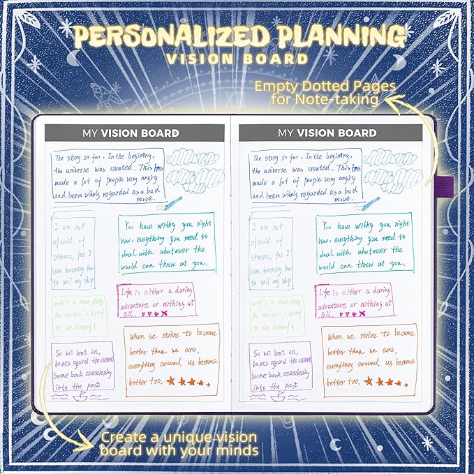 Undated Academic Planner Hardcover (5.5x8.5") - Flexible Weekly & Monthly Organizer with Stickers, Productivity Journal for Students & Professionals(Navy Blue)
