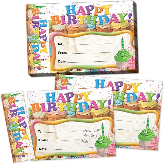 Edupress Happy Birthday Cupcakes Bookmark Awards (EP63024)