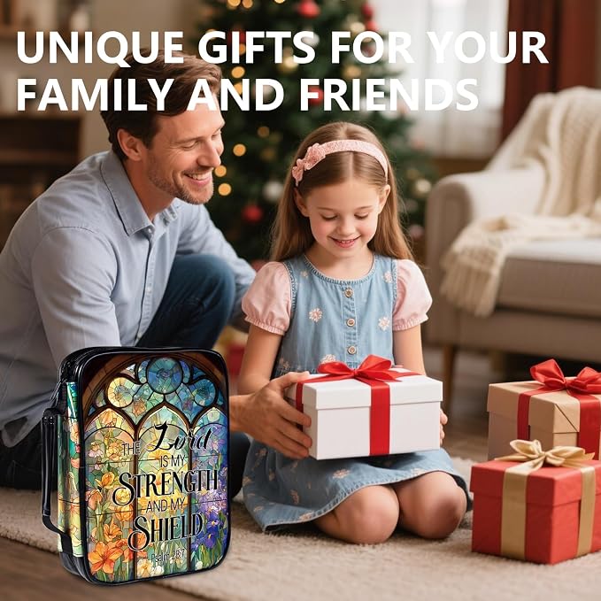 Bible Cover Case for Women Leather Bible Cases Bag Holder for Standard Size Gifts for Christmas Christian (Yellow and Purple, One Size)