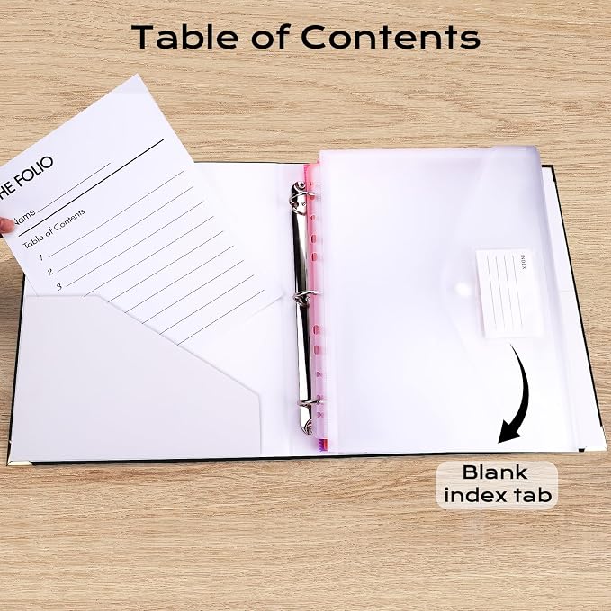XKDOUS Aesthetic Document Organizer 3 Ring Emergency Binder Linen Folio Folders with 9 Pockets Expanding File Storage Holder for Important Papers, Letters, Passports, Photos