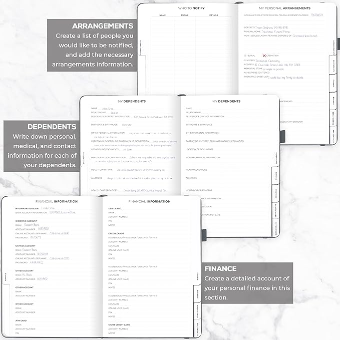 Clever Fox End of Life Planner – Final Arrangements Organizer for Beneficiary, Will Preparation, Last Wishes & Funeral Planning, A4 (Silver Black)