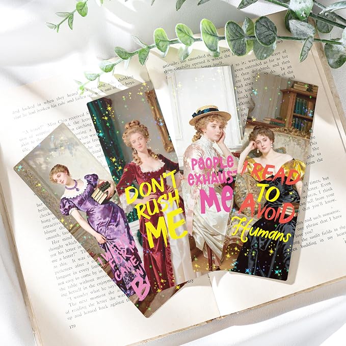 Funny Vintage Bookmark Gifts - 48 Pcs Sarcastic Quotes Paper Bookmarks Bulk for Women Students Book Lovers Humor Page Marks School Reading Accessories Bookish Gift for Birthday Graduation