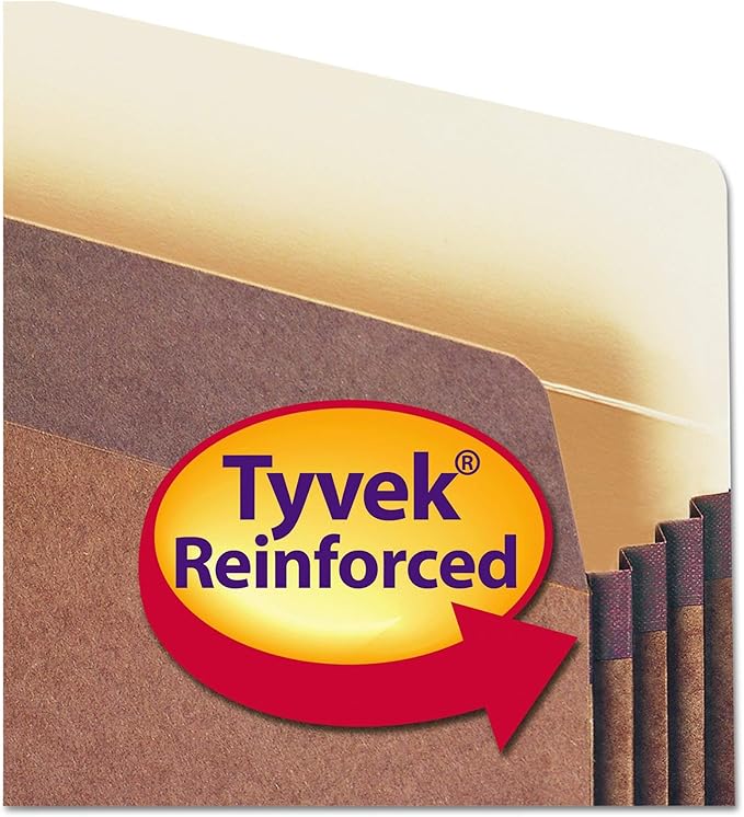 Smead File Pocket, Straight-Cut Tab, 3-1/2" Expansion, Letter Size, Redrope, 25 per Box (73224)