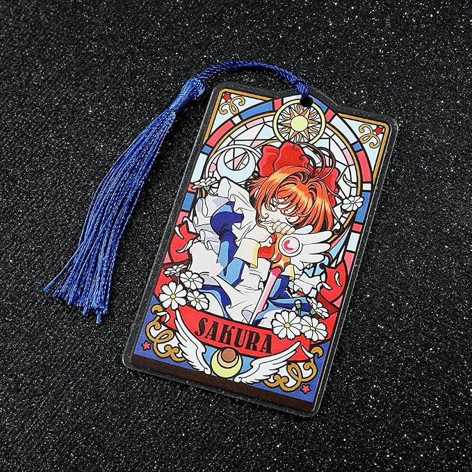 Anime Magic Cards Captor Sakura Bookmarks Set - Sweet Cartoon Cute Book Marks for Reading Women Men Anime Fans, Book Accessories Collection Decor Hangings Gifts (Acrylic Style 5)