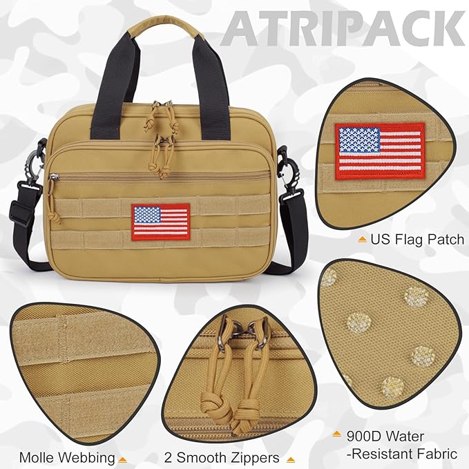 ATRIPACK Tactical Large Bible Cover for Men,Double Layer Bibles Bag With Detachable Book Carrying Case, Covers for Bible Organizer with Zippered Pockets,Church Case with Handle.