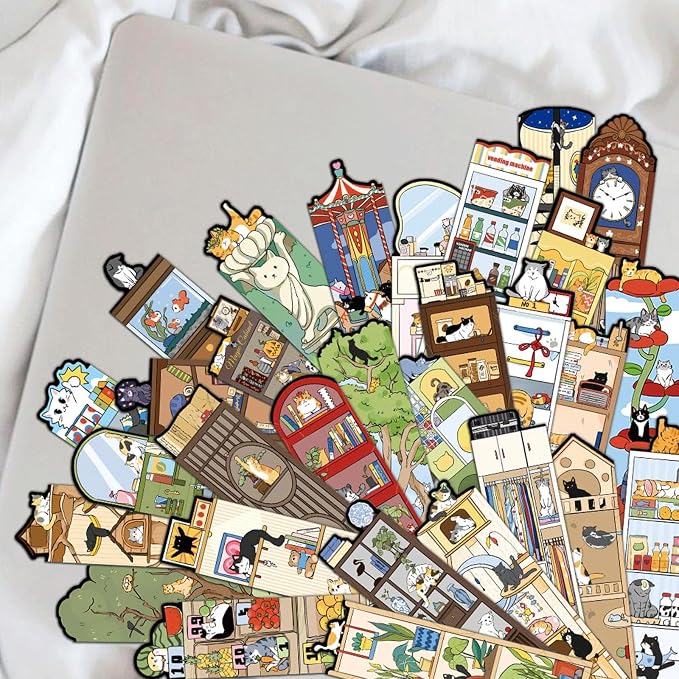 30 Pcs Kitty Bookmarks,Book Tracker,Book Tracker Bookmark，Funny Bookmarks for Men,Women,Book Lovers,Page Markers for Students Teachers Reading,DIY Art Decoration Cards，Romance Reader Present Handmade