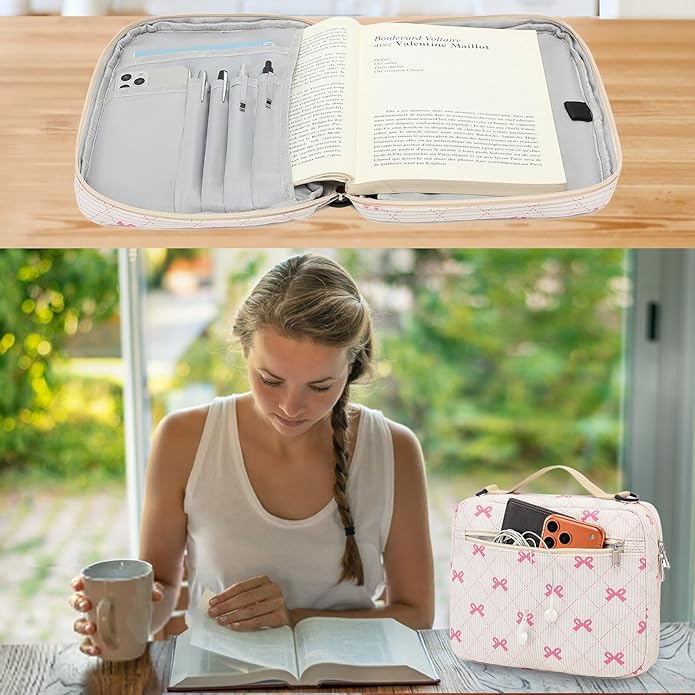 Bible Cover Case for Women Large Bible Cover for Girls Bible Study Supplies Accessories with Handle and Shoulder Strap | Durable