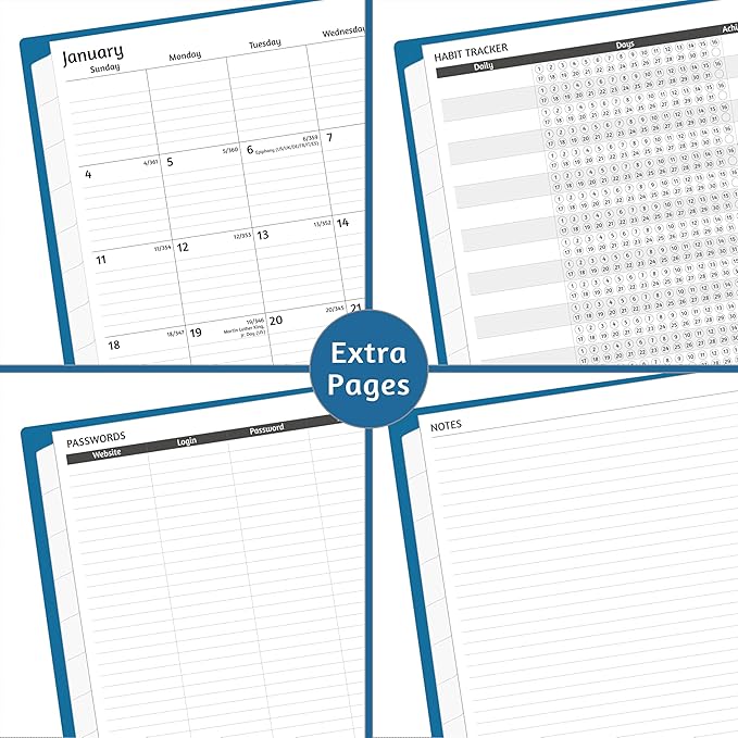 Monthly Planner 2026-2030, 5-Year Calendar Planner 2026-2030, Jan 2026 – Dec 2030, 8.5 x 11 In, Ruled Spread, Flexible Cover, Spiral Wirebound, Pocket, 60 Coated Monthly Tabs, Notes ＆ Habit Tracker, A4 Planner, Green