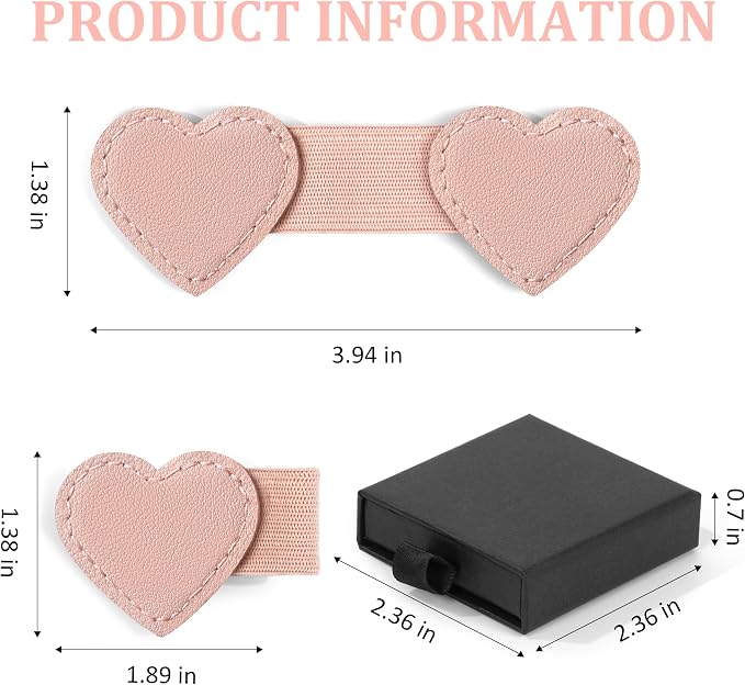 2Pcs Magnetic Leather Heart Bookmarks with Pen Holder, Cute Book Markers Clip with Gift Box, Reading Accessories for Book Lovers Women Teachers Students, Pink