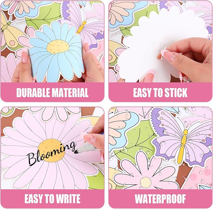 JarThenaAMCS Spring Tree Bulletin Board Decorations Set We are Blooming Classroom Decoration Daisy Flower Butterfly Paper Cutouts for Home School Chalkboard Wall Door Decor Supplies