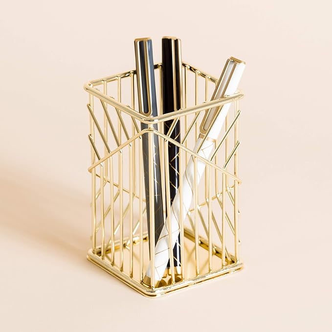 U Brands Vena Collection Wire Pencil Cup (Polished Gold)