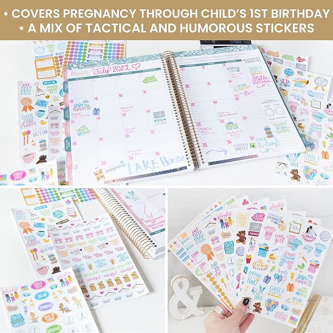 bloom daily planners New Pregnancy & Baby's First Year Planner Sticker Pack - 8 Sheets / 580+ Stickers - Maternity/Newborn Themed Stickers for Decorating, Planning, Scrapbooking, etc.