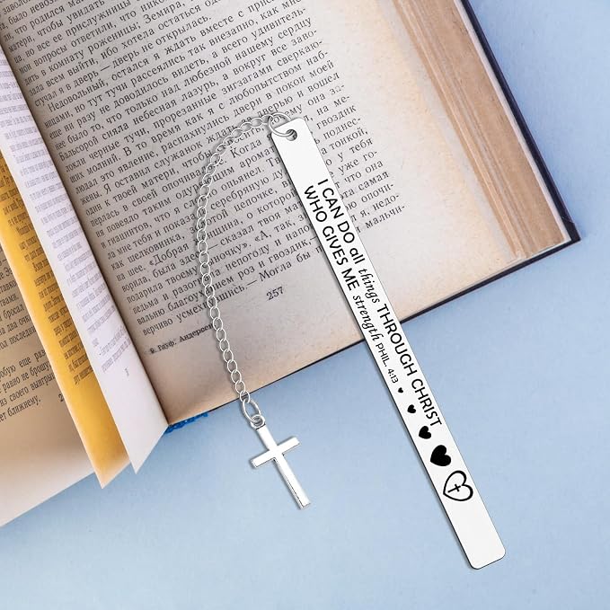 Bible Bookmarks Inspirational Metal Bookmark Gift for Book Lovers Religious Baptism Birthday Confirmation Gifts Bible Study Supplies
