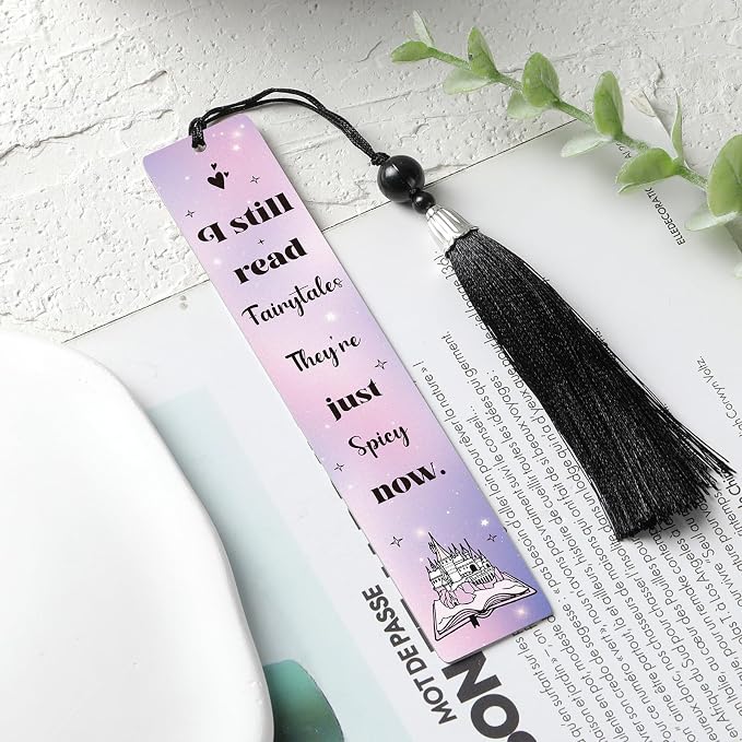 Smut Bookmark Gift for Women - Funny Spicy Bookmarks for Reading Fairytale Lovers Personalized Smutty Metal Page Maker Tassel Accessories for Adults Friend Readers Birthday World Book Day