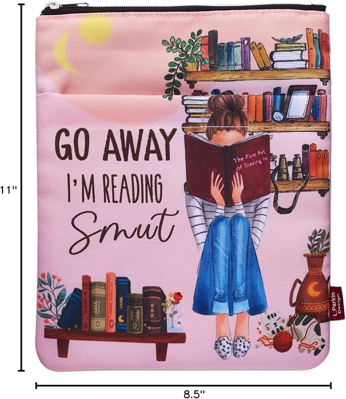 Book Sleeve for Book Lovers, Bookish Book Protector, Book Covers for Paperbacks, Washable Fabric, Book Sleeves with Zipper, Medium 11 Inch X 8.7 Inch