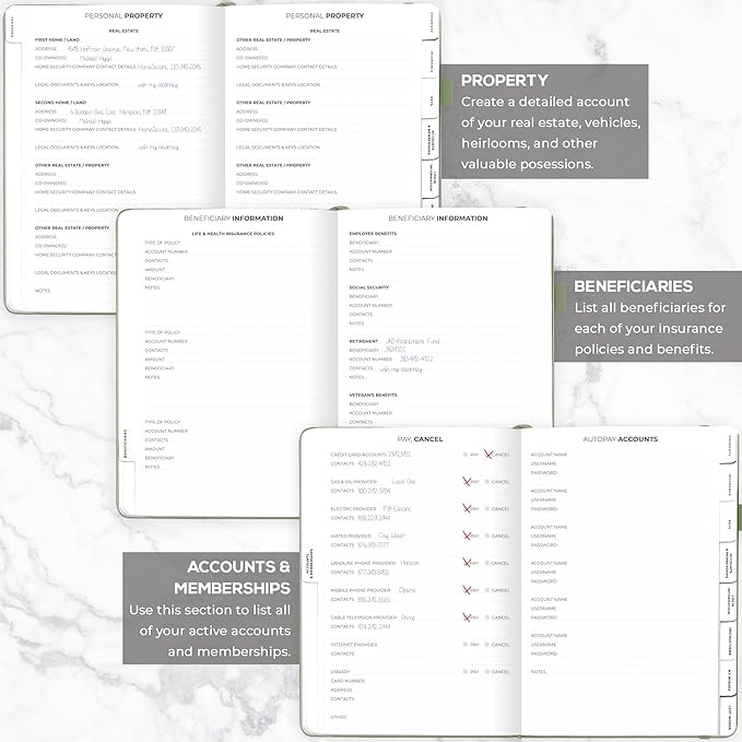 Clever Fox Large End of Life Planner – Guided Final Arrangements Organizer Notebook for Instructions, Beneficiary Info, Will Preparation, Last Wishes & Funeral Planning – 8.5" x 11" (Cypress)