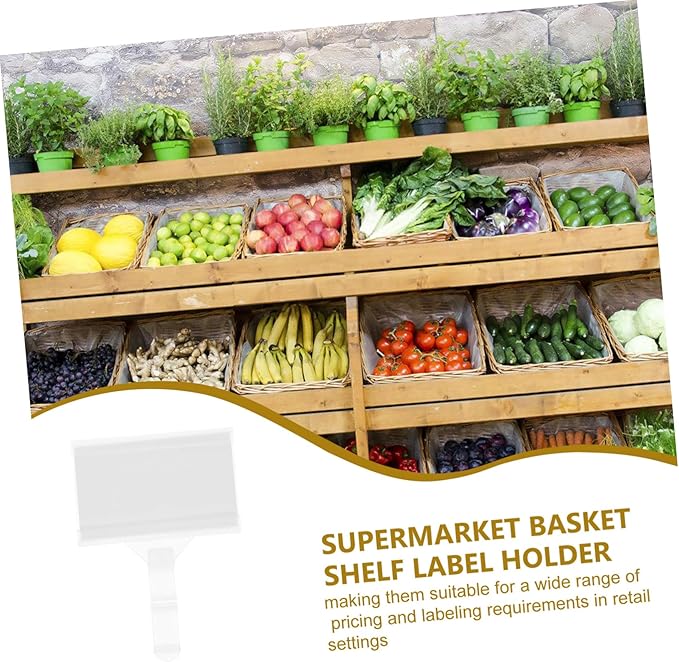 20pcs Plastic Shelf Label Holders for Retail Pricing Tags for Supermarkets Adaptable Card Holders for Pantry Storage