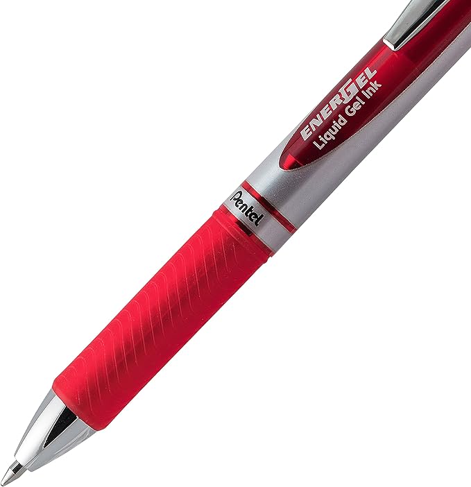 Pentel EnerGel Deluxe RTX Retractable Liquid Gel Pen,(0.7mm),Metal Tip,Red Ink,(BL77BP2B),2 Count (Pack of 2)