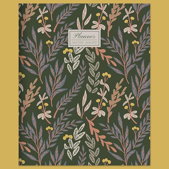 TF Publishing July 2026 - June 2027 Trailing Blooms Medium Monthly Planner - 12 Month Academic Planner 2026-2027 with 2-Page Spreads, Monthly Calendar Grids and Planning Prompts - 6.5 in x 8 in