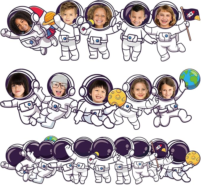 160Pcs Outer Space Cutouts Back to School Bulletin Board Decoration Set Astronaut Galaxy Paper Cut-Out Classroom Decor for Boy Girl DIY Photo Craft VBS School Kindergarten Preschool Wall Door Supplies
