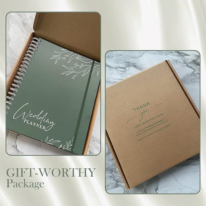 Wedding Planner Book and Organizer, Wedding Planner for Bride Gifts, Bridal Planning Binder, Engagement Gifts for Couples