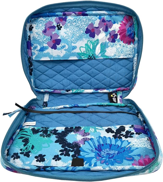 DIWI Quilted Bible Cover Extra Large Sizes 11.25 X 8.25 X 2.75 Inches Good Book Case (XL, C1 Watercolor Blue)